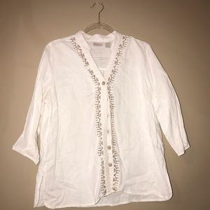 🛍✨Shimmery Golden Linen Top✨